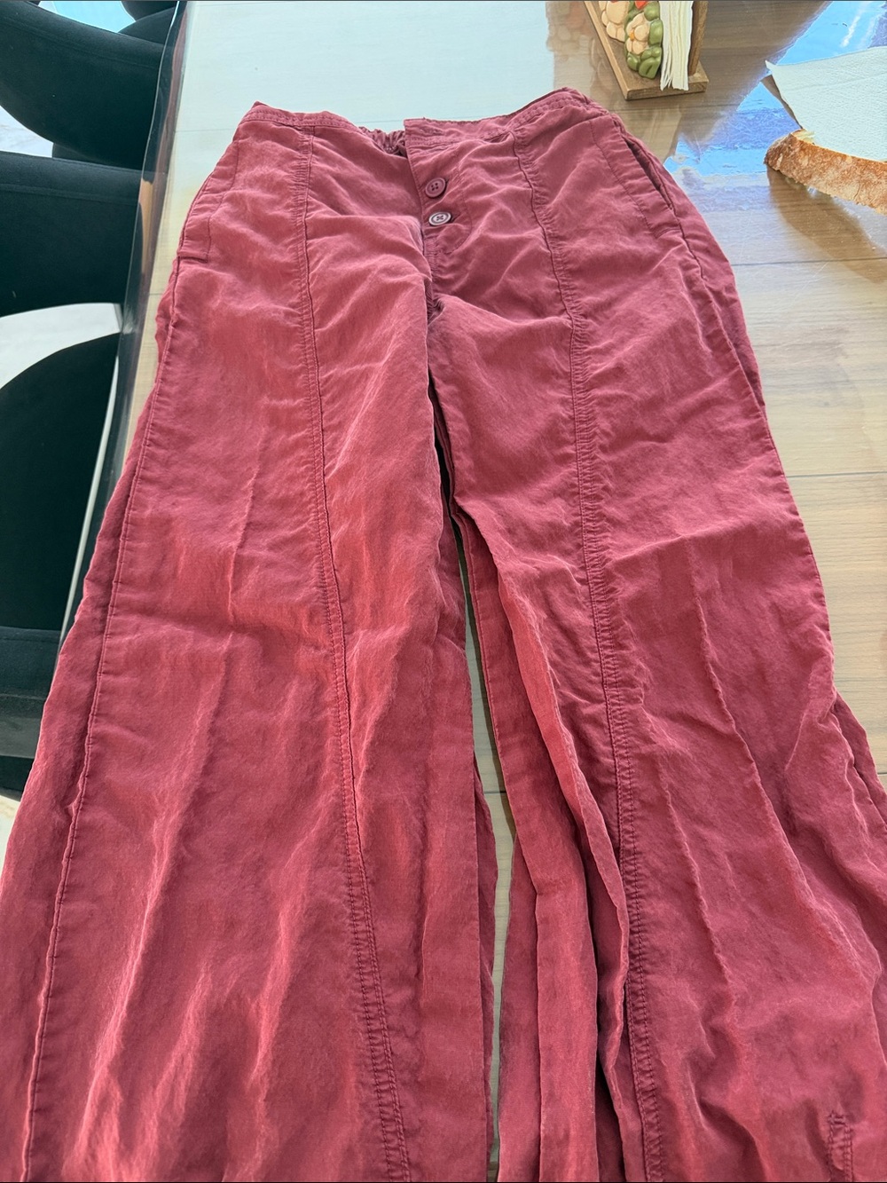 Free People Elastic Waist Pants in Rosewood